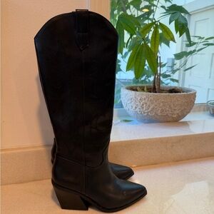 Black Tall Cowgirl Boots